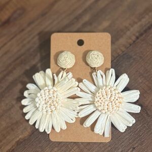 Cream Floral Earrings